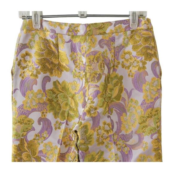 Osman Yousefzada Floral Jacquard Pants Tapered Ankle Slim Trousers 27" Waist - Picture 7 of 9